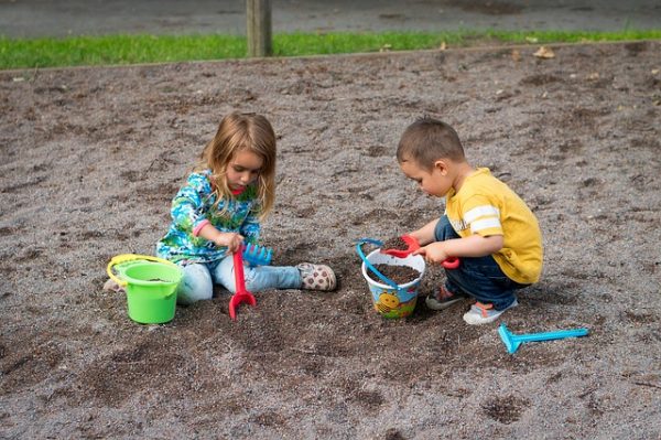 kids playing in a park